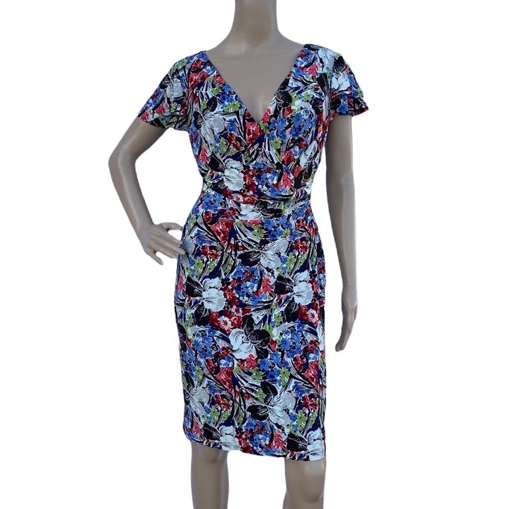 Lauren Ralph Lauren NWT Floral V-Neck Sheath Dress 10P